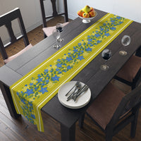 Balloonflowers on Green Table Runner