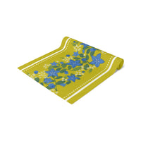 Balloonflowers on Green Table Runner
