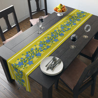 Balloonflowers on Green Table Runner