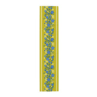 Balloonflowers on Green Table Runner