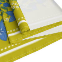 Balloonflowers on Green Table Runner