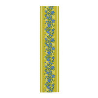Balloonflowers on Green Table Runner