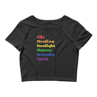 Rainbow Script Stack Crop Tee