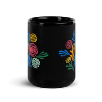Summer Floral Black Glossy Mug