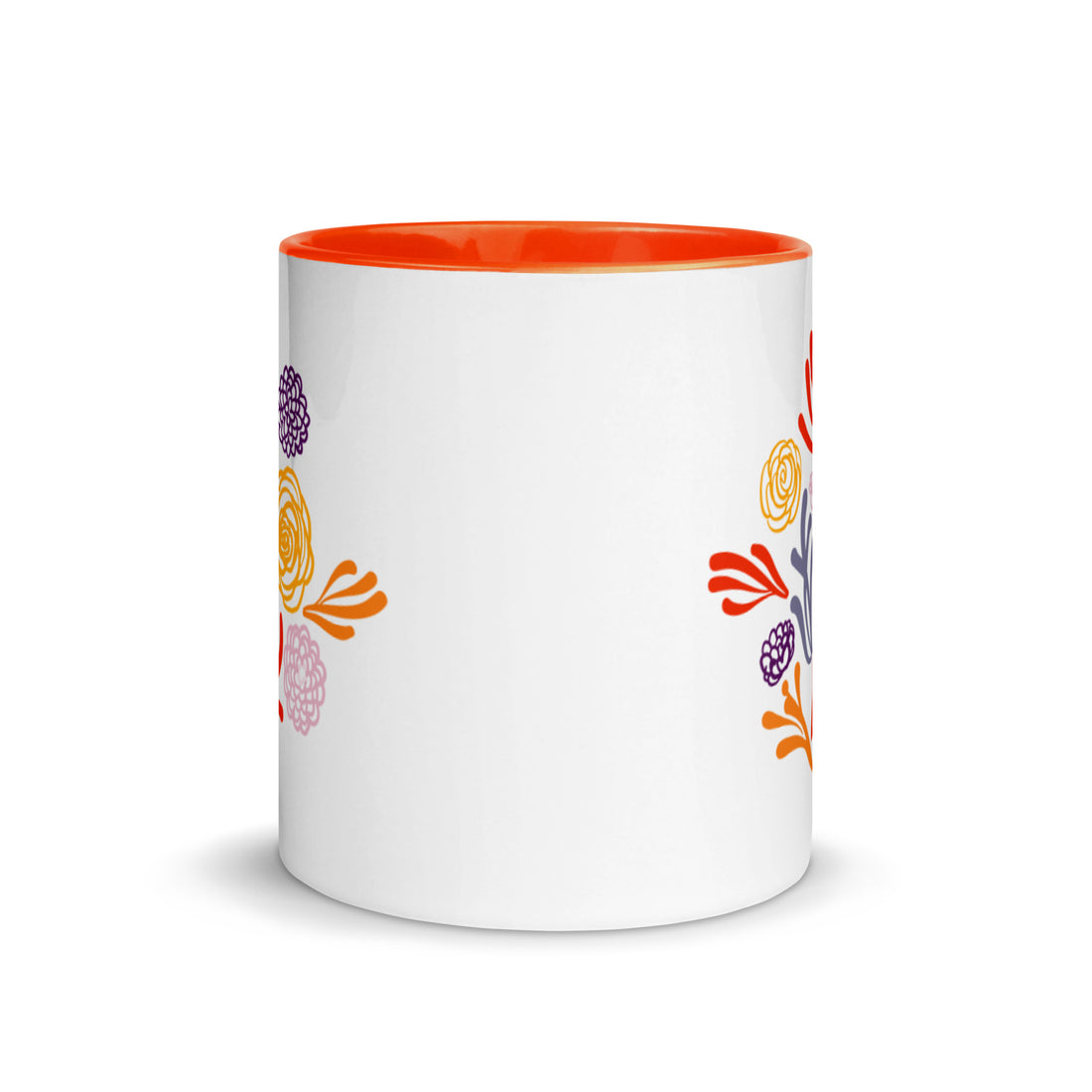 Summer Floral Orange Contrast Mug