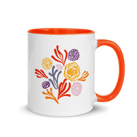 Summer Floral Orange Contrast Mug